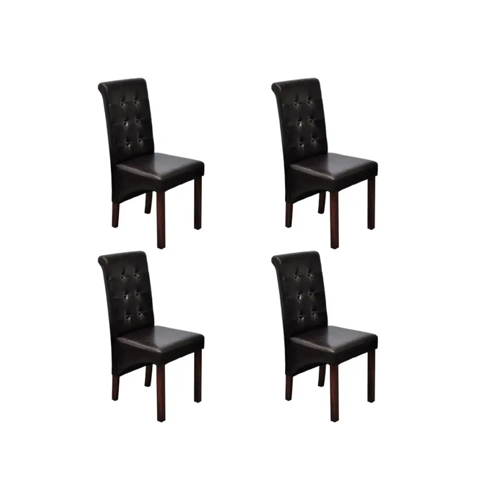 Dining Chairs 4 pcs Brown Faux Leather 160319 - Furniture