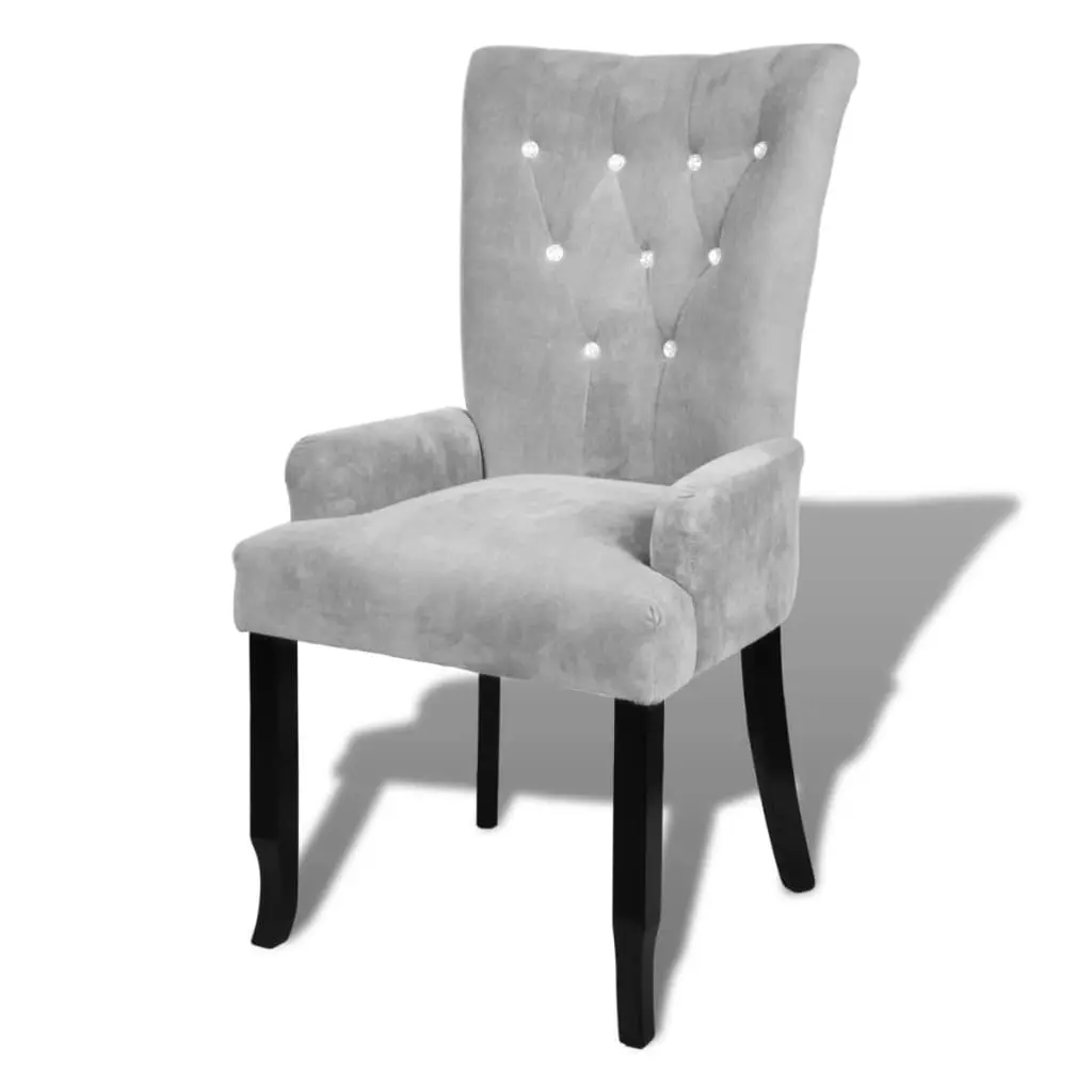 Armchair Silver Velvet 240654 - Furniture