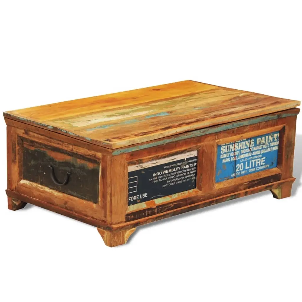 Coffee Table with Storage Vintage Reclaimed Wood 241092 - Furniture