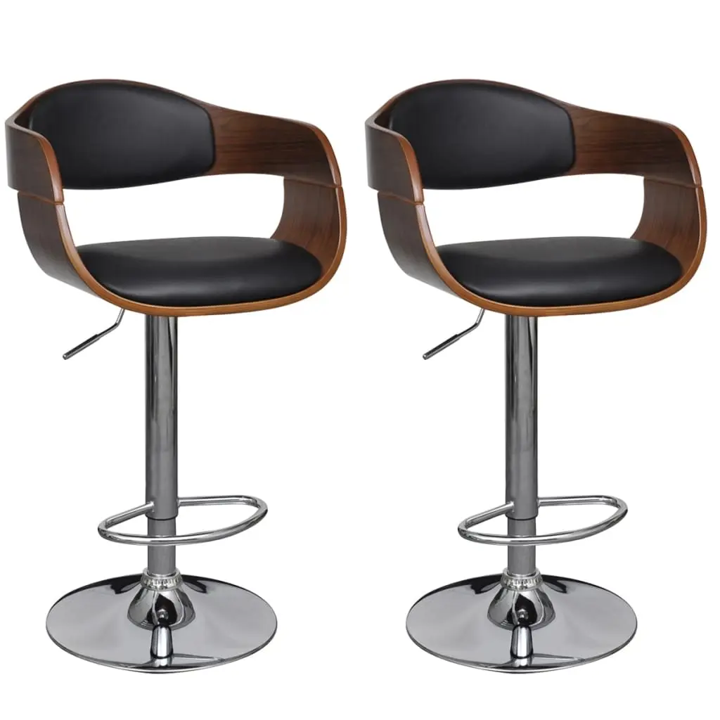 Bar Stools 2 pcs Bent Wood and Faux Leather 270549 - Furniture