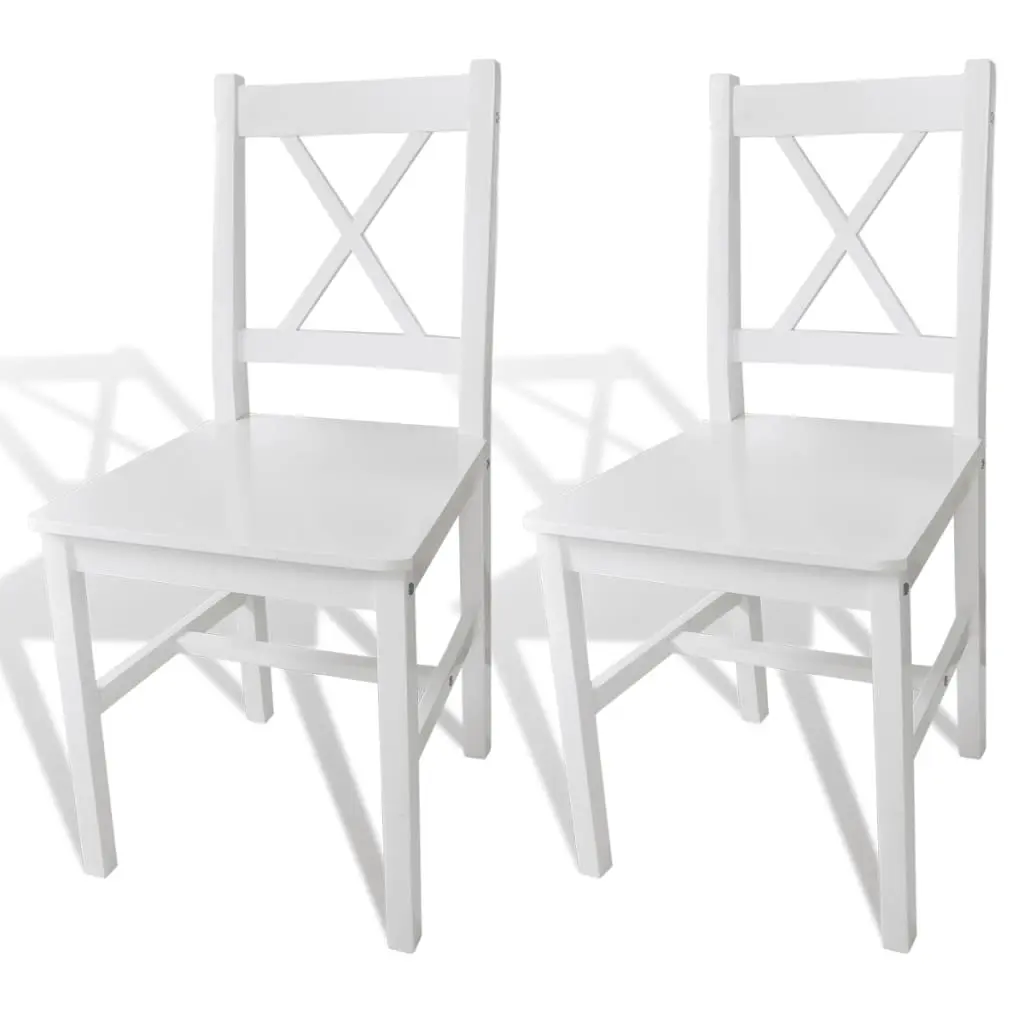 Dining Chairs 2 pcs White Pinewood 241510 - Furniture