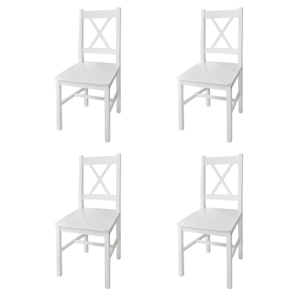 Dining Chairs 4 pcs White Pinewood 241511 - Furniture