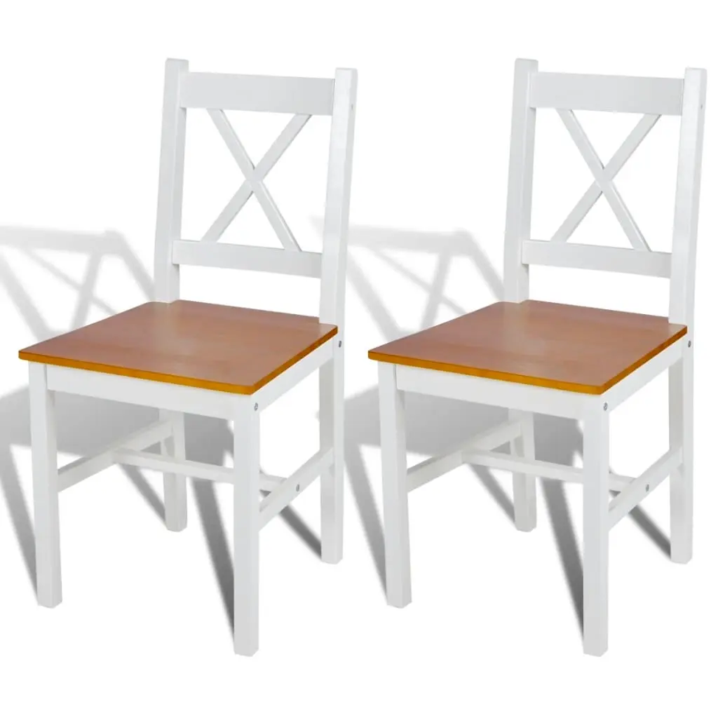 Dining Chairs 2 pcs White Pinewood 241512 - Furniture