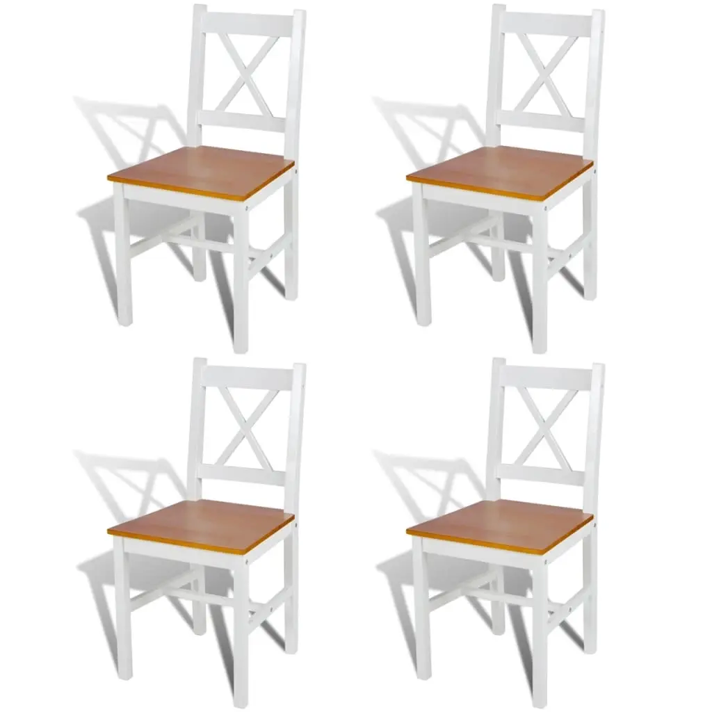 Dining Chairs 4 pcs White Pinewood 241513 - Furniture