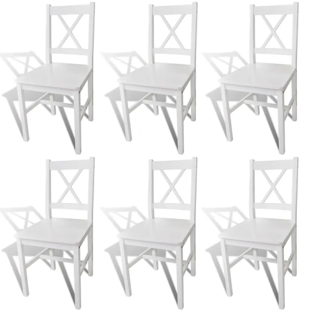 Dining Chairs 6 pcs White Pinewood 271496 - Shop Dining Chairs & Bar Stools
