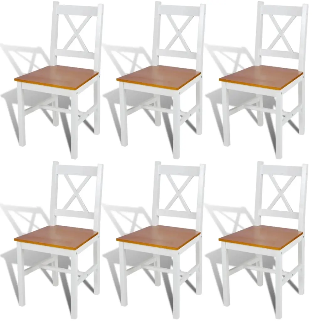 Dining Chairs 6 pcs White Pinewood 271497 - Shop Dining Chairs & Bar Stools