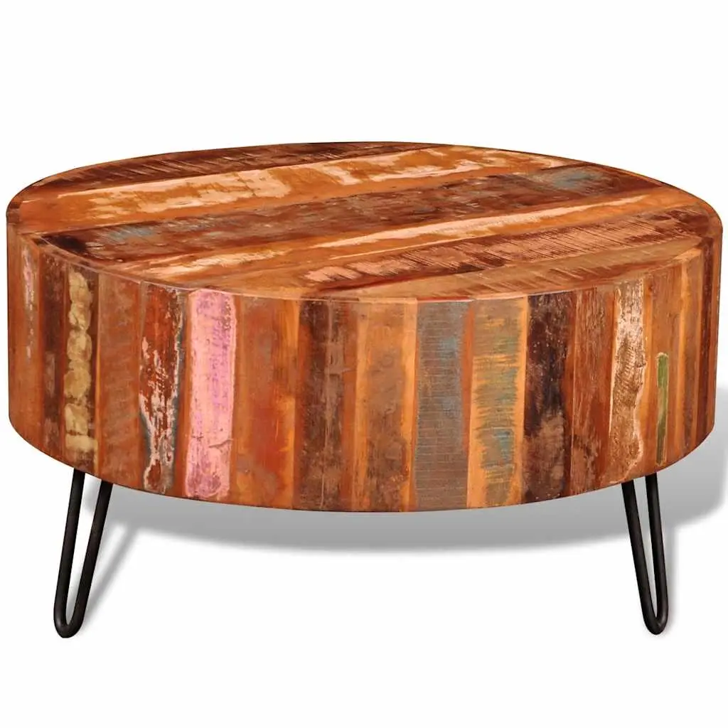 Coffee Table Solid Reclaimed Wood Round 241626 - Furniture