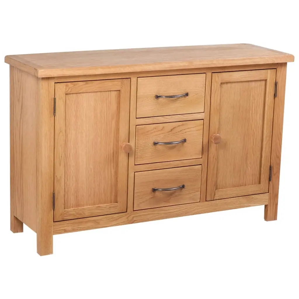 Sideboard with 3 Drawers 110x33.5x70 cm Solid Oak Wood 241677 - Furniture