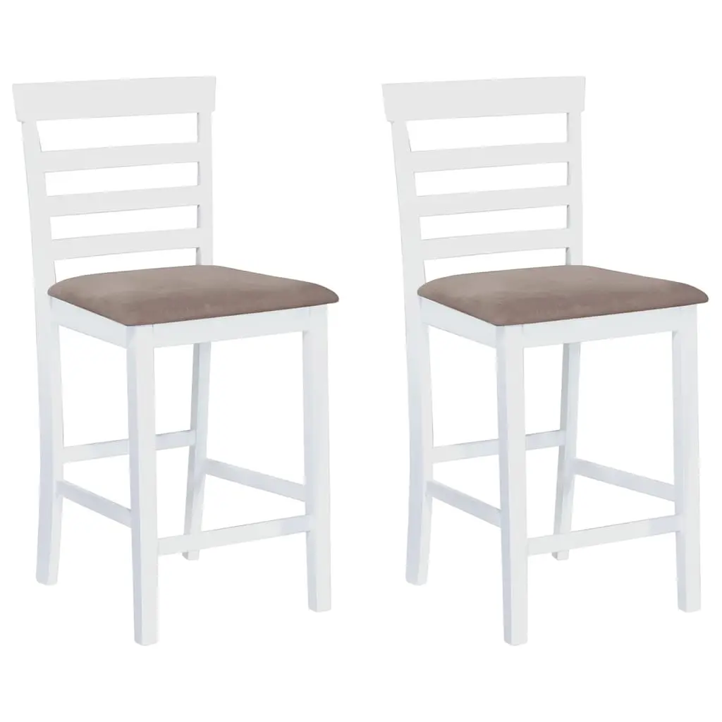 Bar Chairs 2 pcs White Fabric 241702 - Furniture