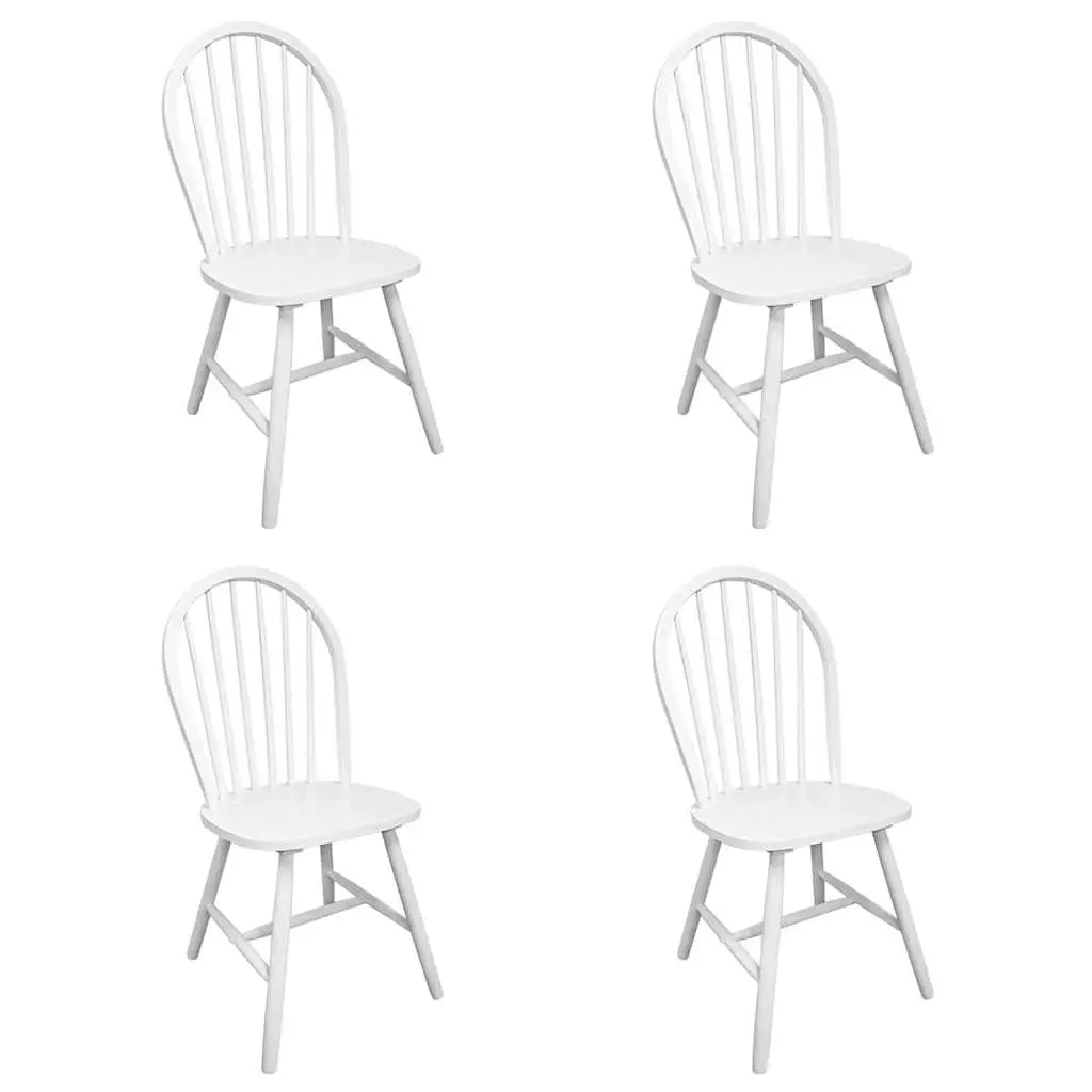 Dining Chairs 4 pcs White Solid Rubber Wood 242027 - Furniture