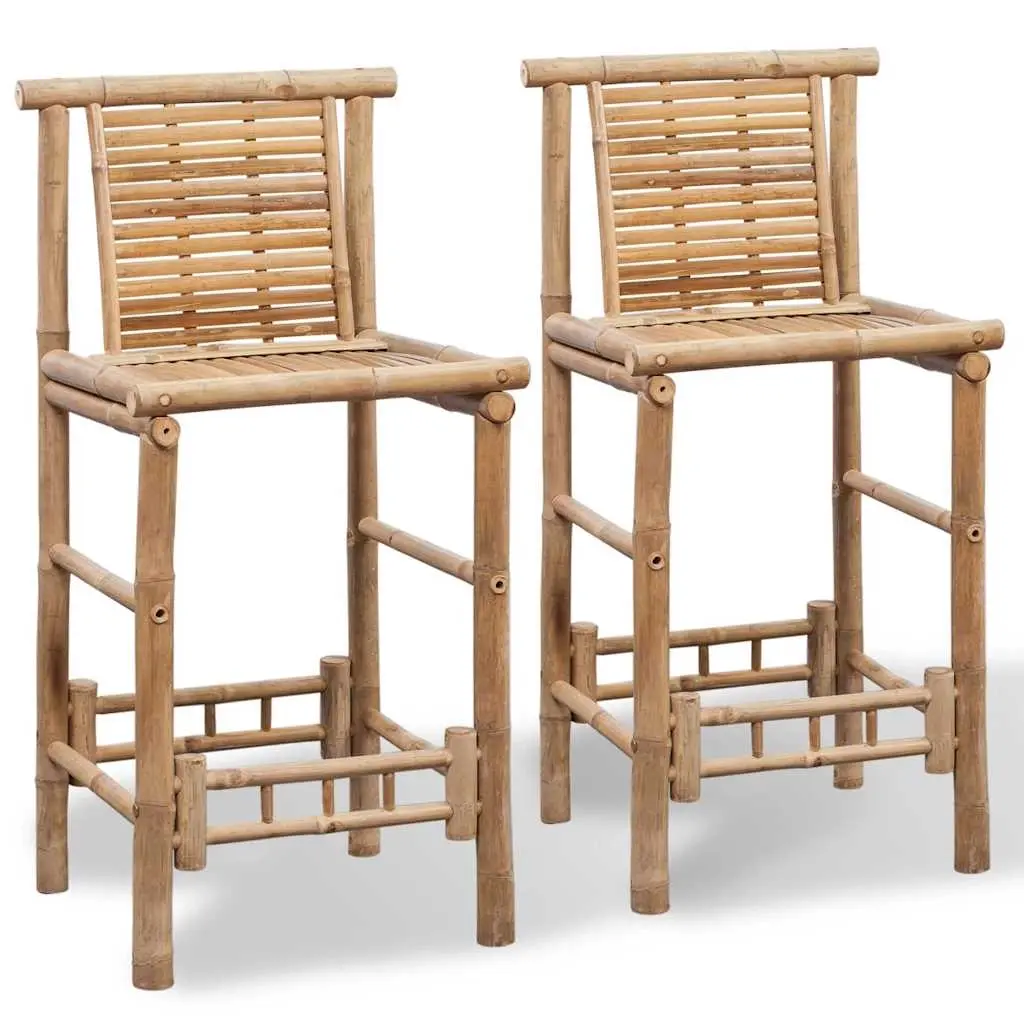 Bar Stools 2 pcs Bamboo 242494 - Furniture