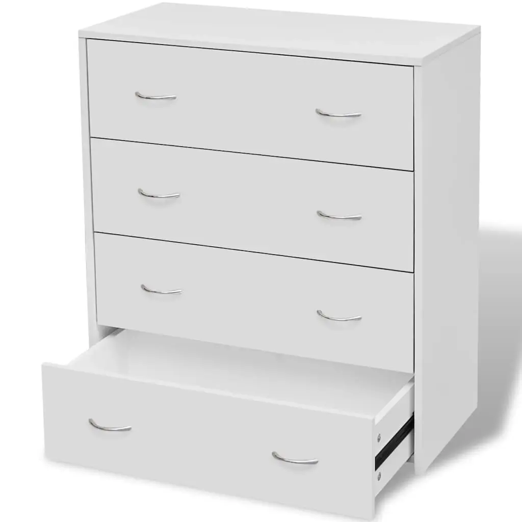 Sideboard with 4 Drawers 60x30.5x71 cm White 242545 - Over 40% off Living Room Furniture