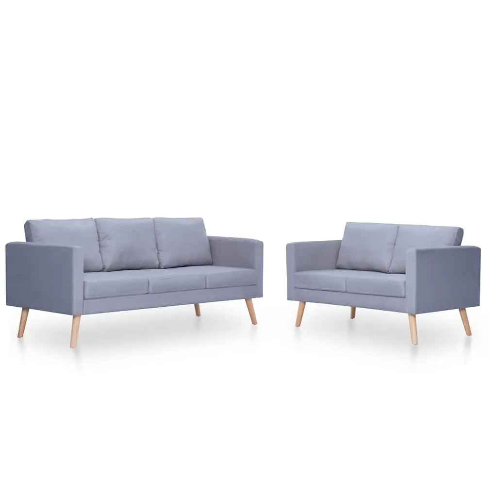 Sofa Set 2-Seater and 3-Seater Fabric Light Grey 272193