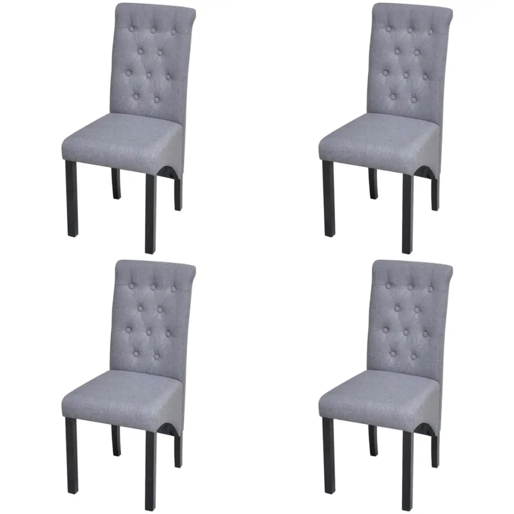 Dining Chairs 4 pcs Light Grey Fabric 272245 - Furniture
