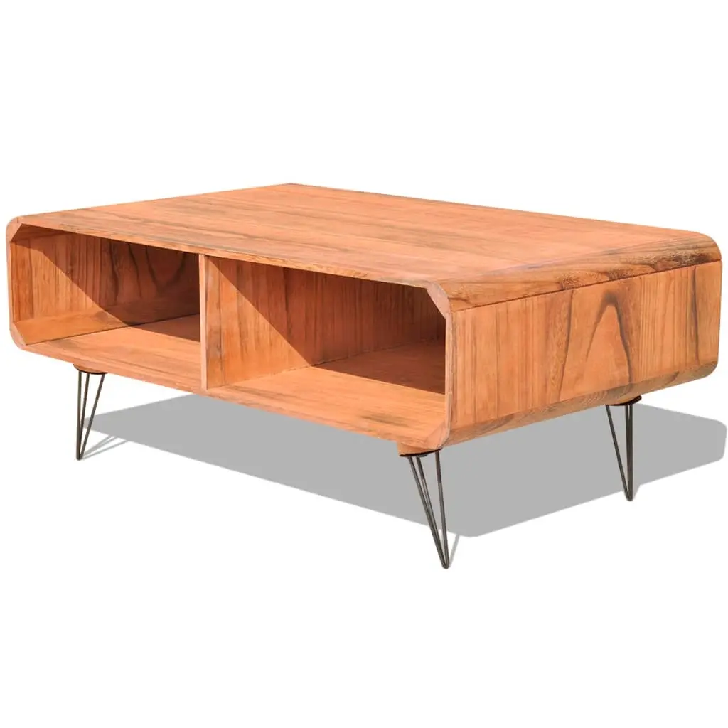 Coffee Table 90x55.5x38.5 cm Solid Paulownia Wood Brown 243007 - Furniture