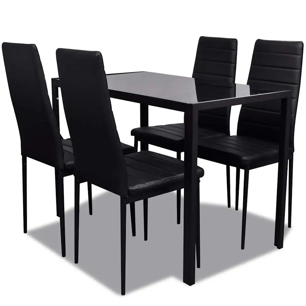Five Piece Dining Table Set Black 242986 - Furniture