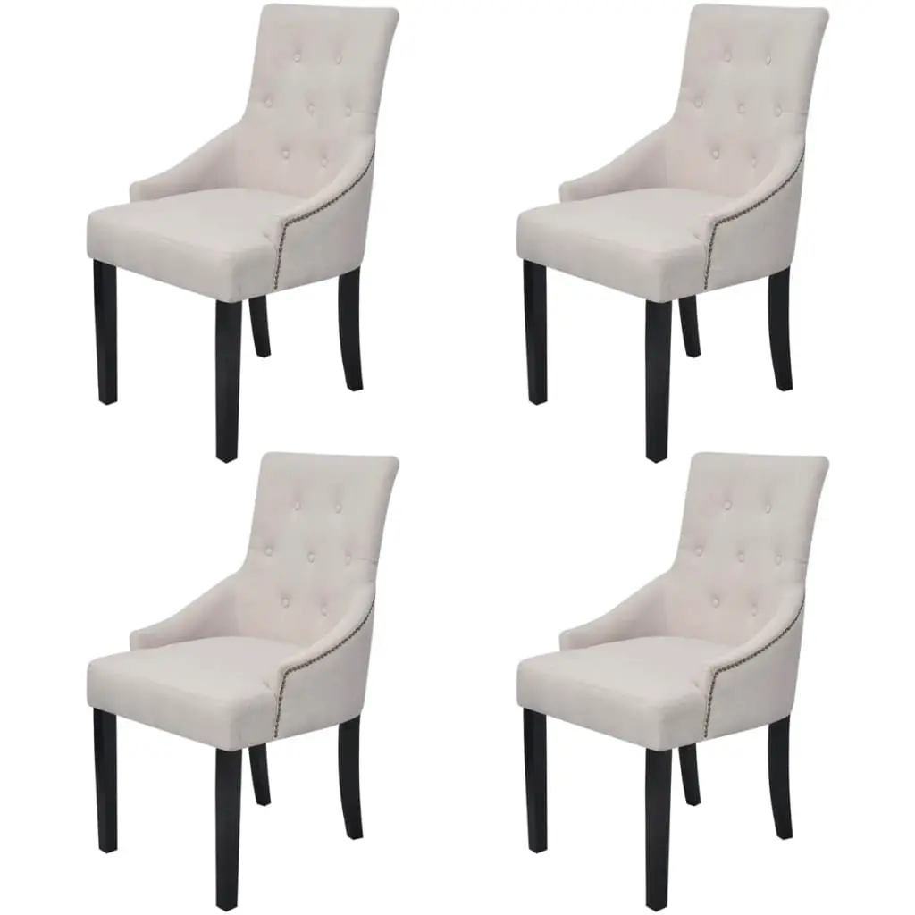 Dining Chairs 4 pcs Cream Grey Fabric 272506 - Furniture