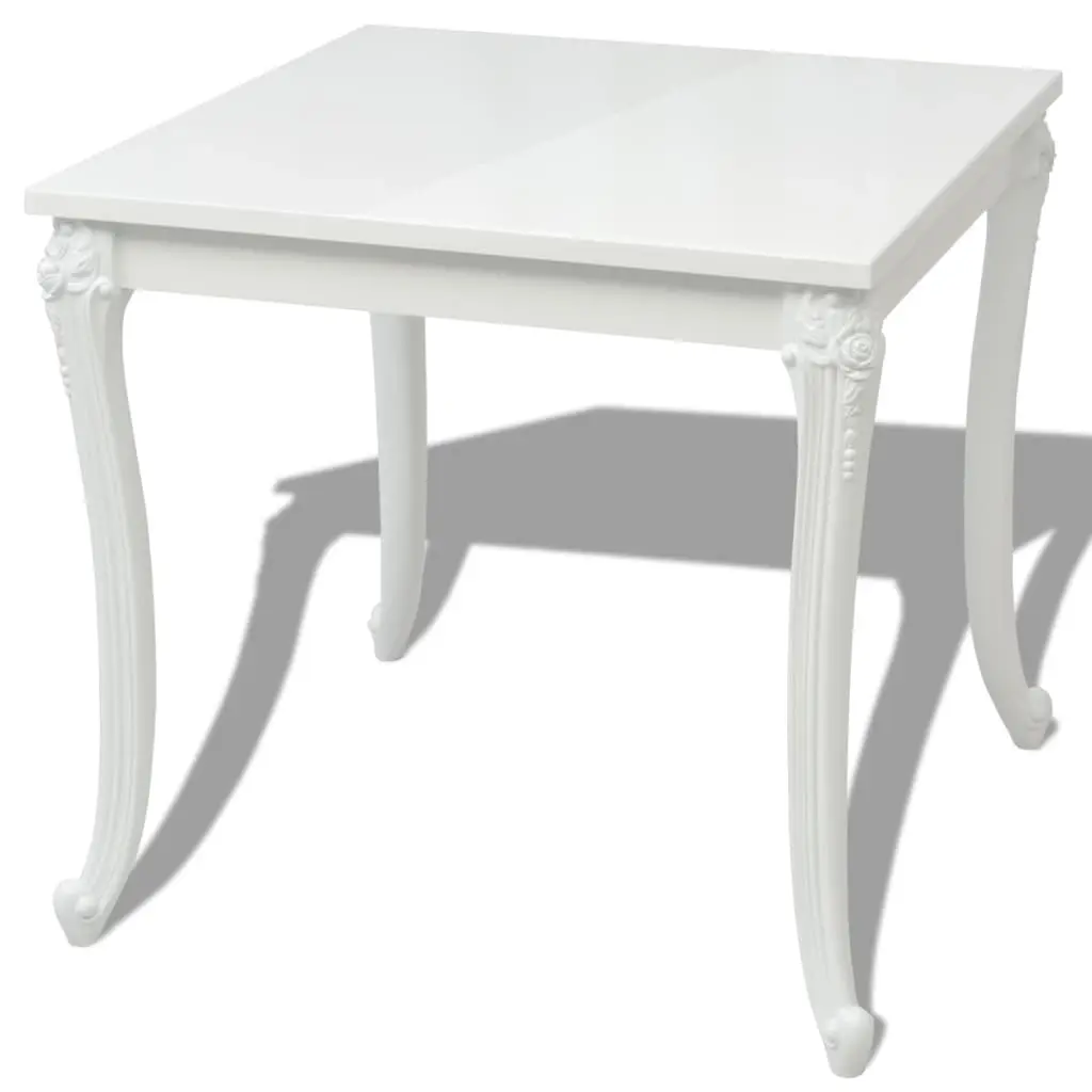 Dining Table 80x80x76 cm High Gloss White 243382 - Furniture