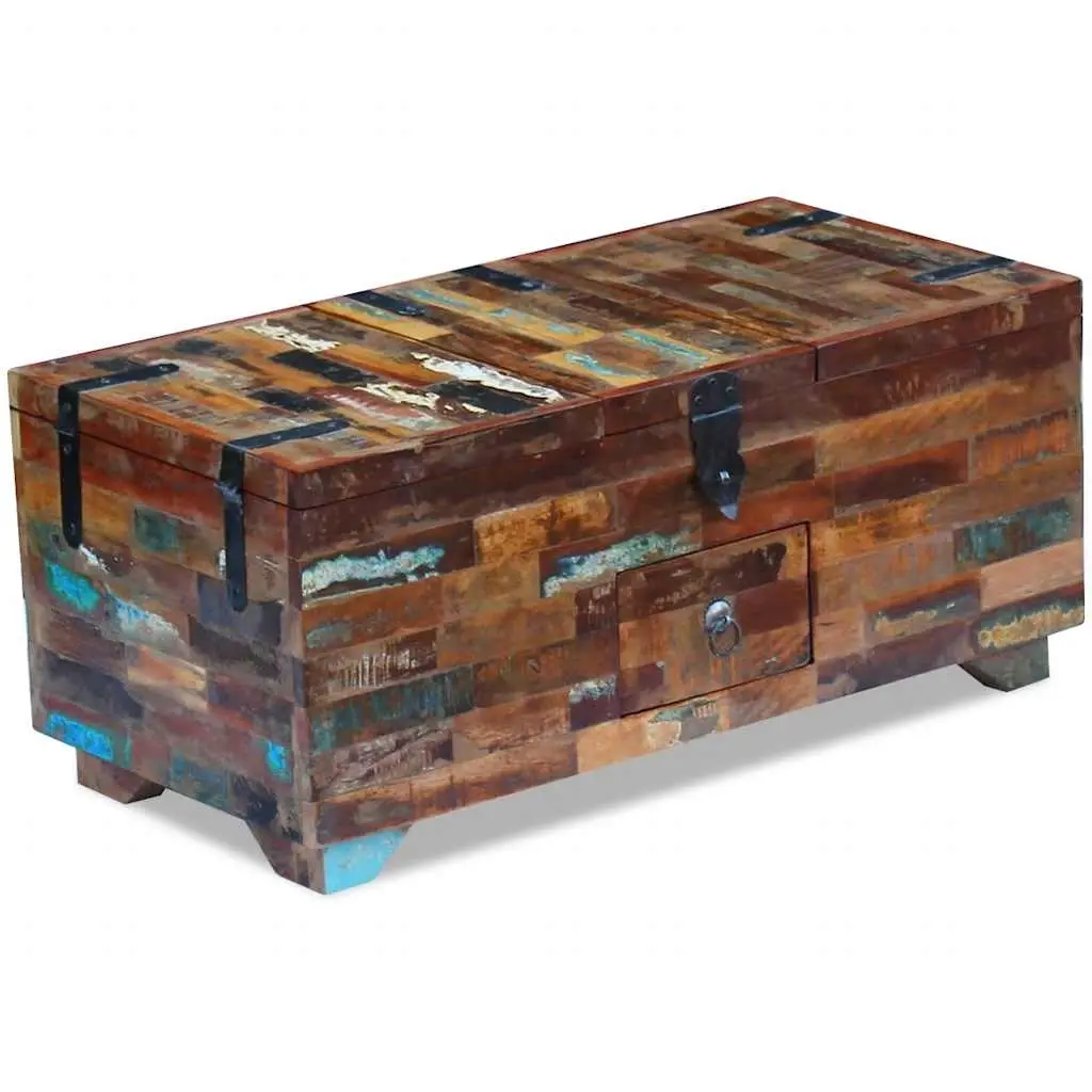 Coffee Table Box Chest Solid Reclaimed Wood 80x40x35 cm 243320 - Furniture