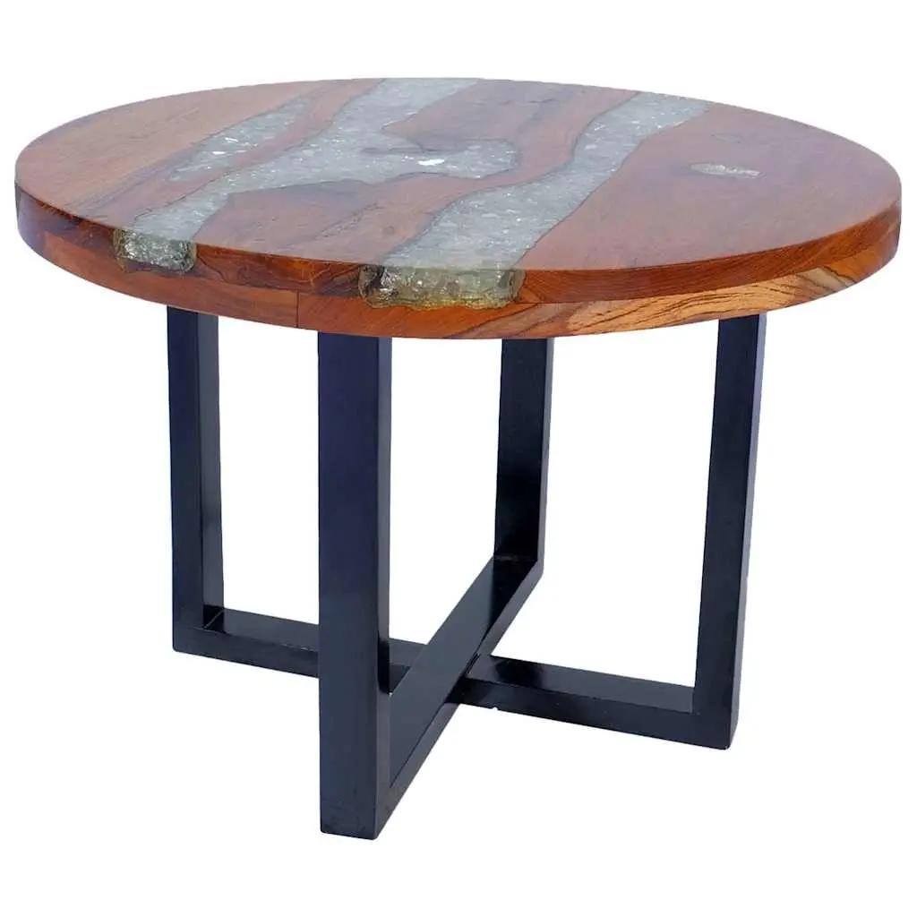 Coffee Table Teak Resin 60 cm 243466 - Furniture