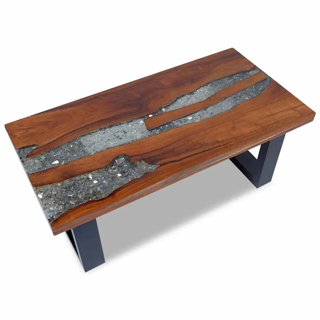 Coffee Table Teak Resin 100x50 cm 243467 - Furniture