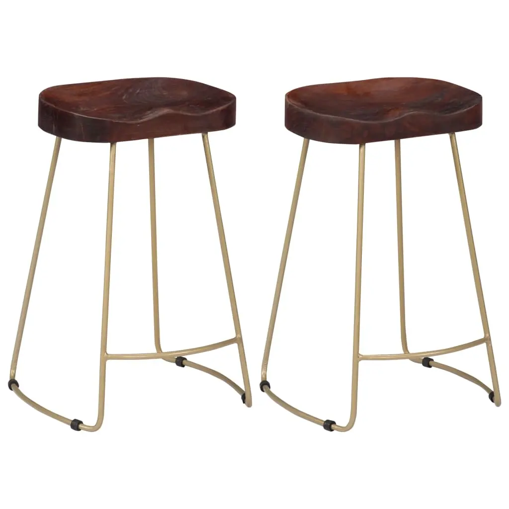 Gavin Bar Stools 2 pcs Solid Mango Wood 247834 - Furniture