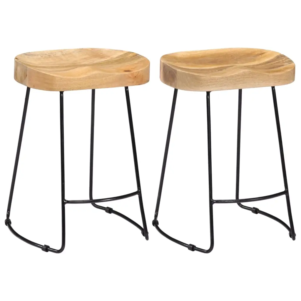 Gavin Bar Stools 2 pcs Solid Mango Wood 247836 - Furniture