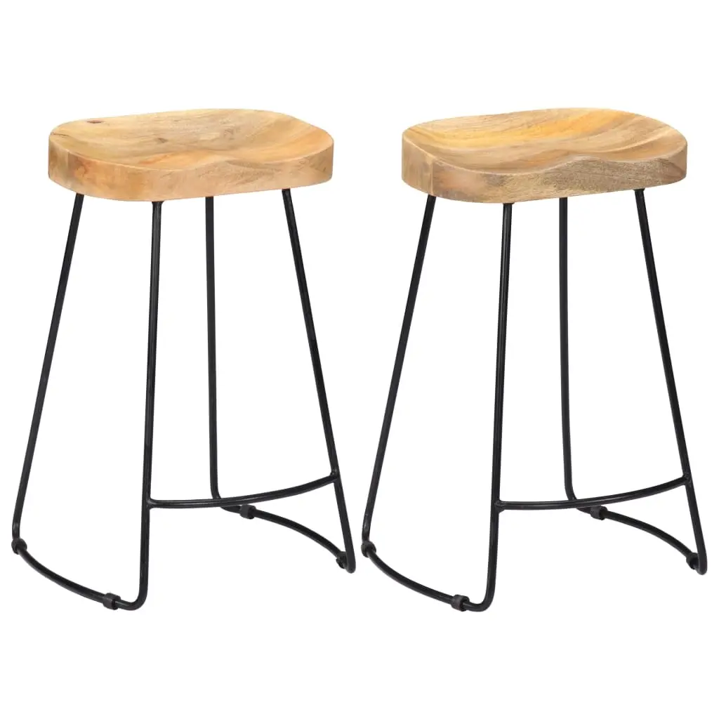 Gavin Bar Stools 2 pcs Solid Mango Wood 247837 - Furniture