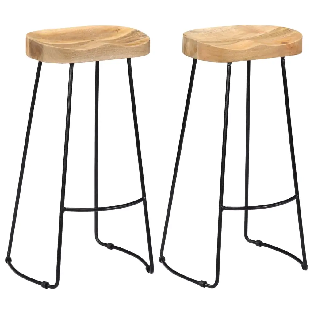Gavin Bar Stools 2 pcs Solid Mango Wood 247838 - Furniture
