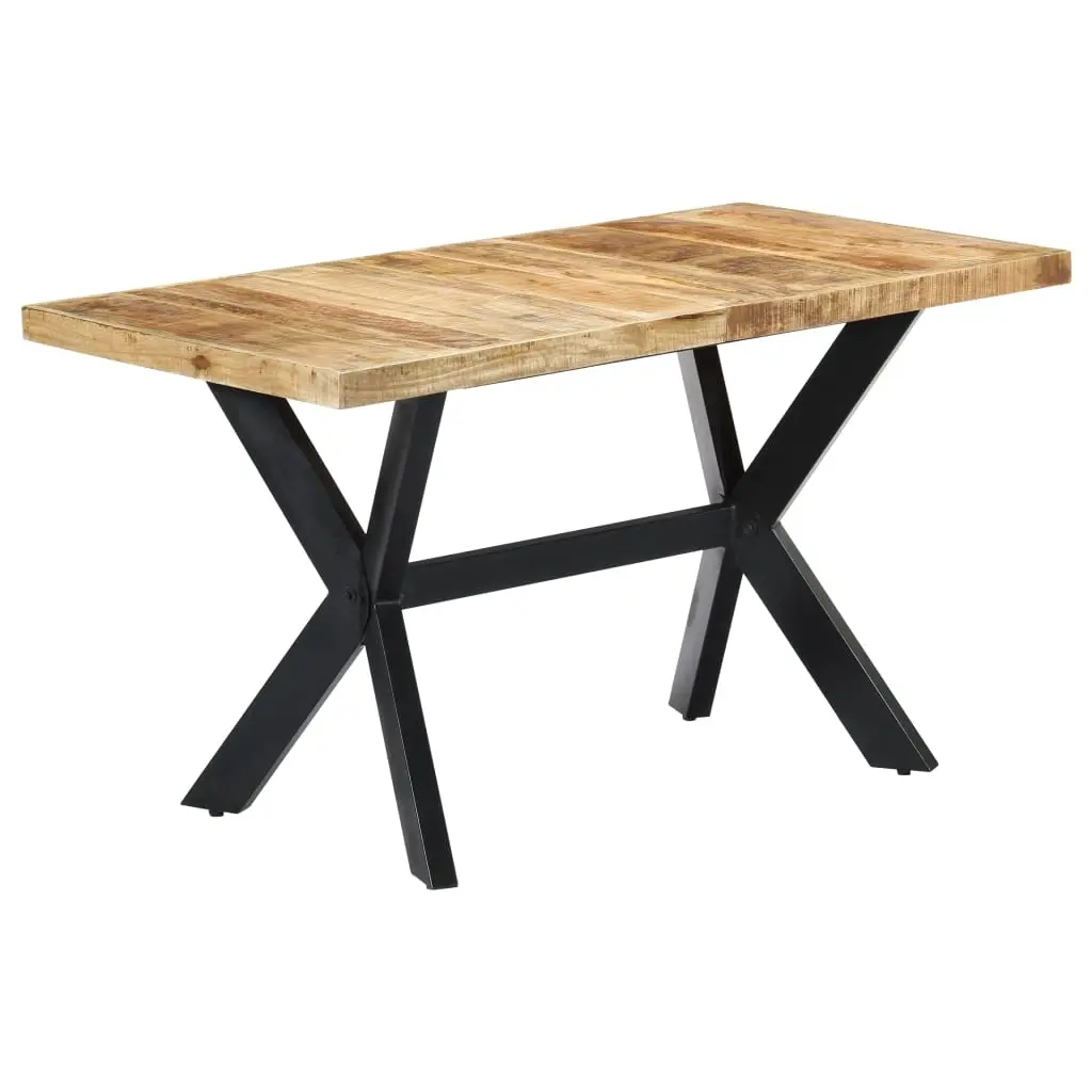 Dining Table 140x70x75 cm Solid Rough Mango Wood 247437 - Furniture