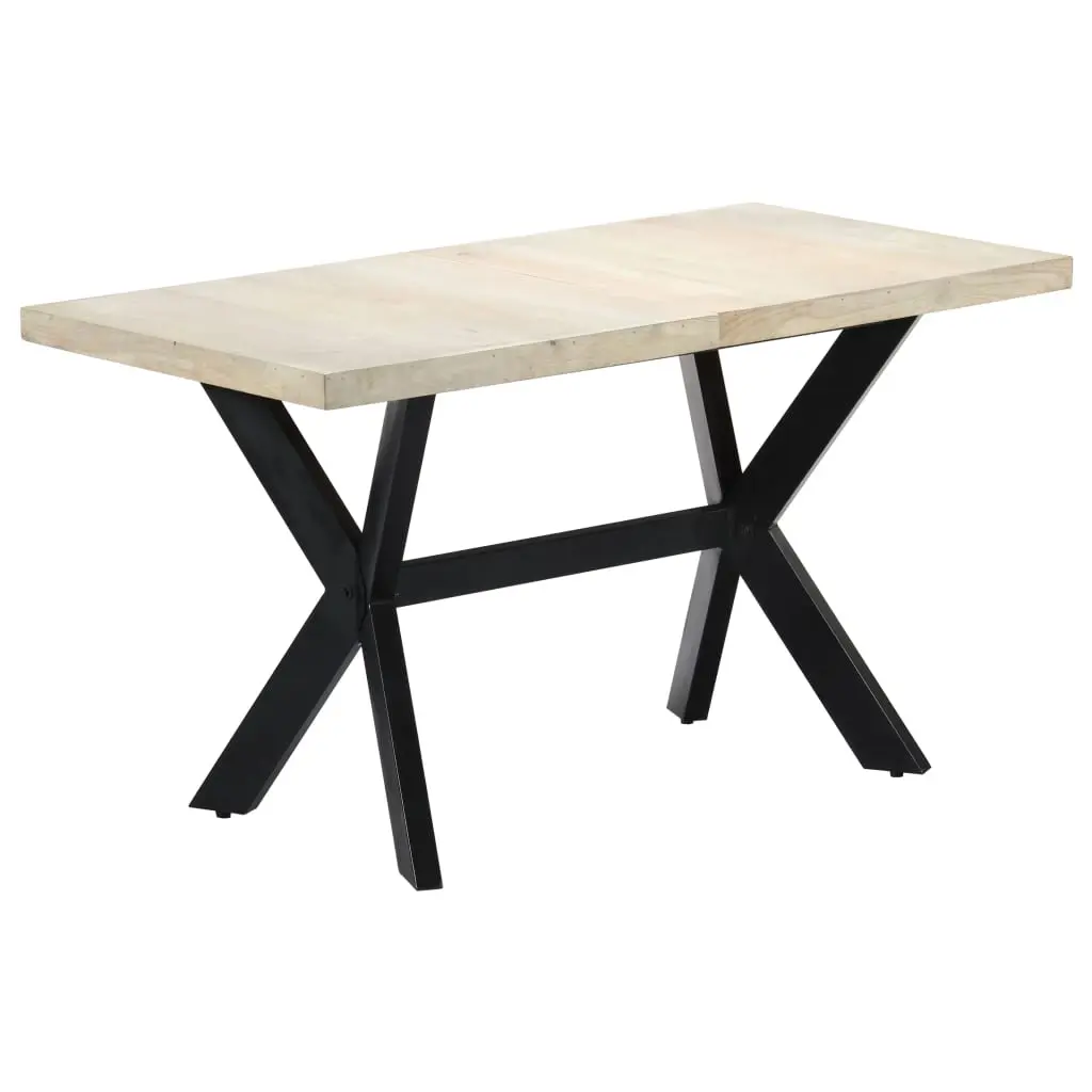 Dining Table 140x70x75 cm Solid Bleached Mango Wood 247438 - Furniture