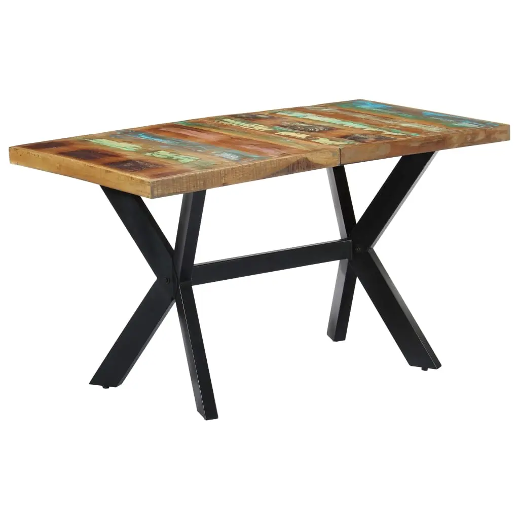Dining Table 140x70x75 cm Solid Reclaimed Wood 247439 - Furniture