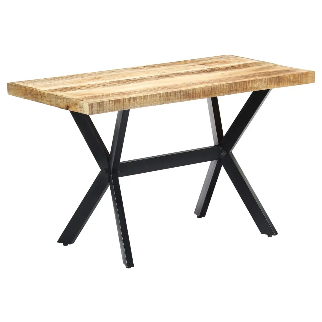 Dining Table 120x60x75 cm Solid Rough Mango Wood 247441 - Furniture