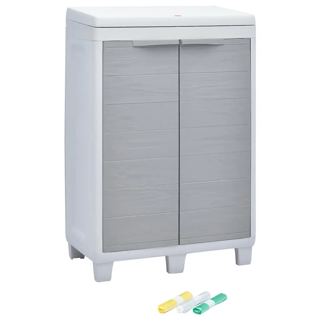 Garden Dustbin with 3 Bags Light Grey 65x38x102 cm 45671 - Home & Garden