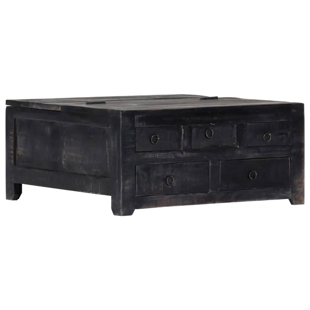 Coffee Table Black 65x65x30 cm Solid Mango Wood 247986 - Furniture