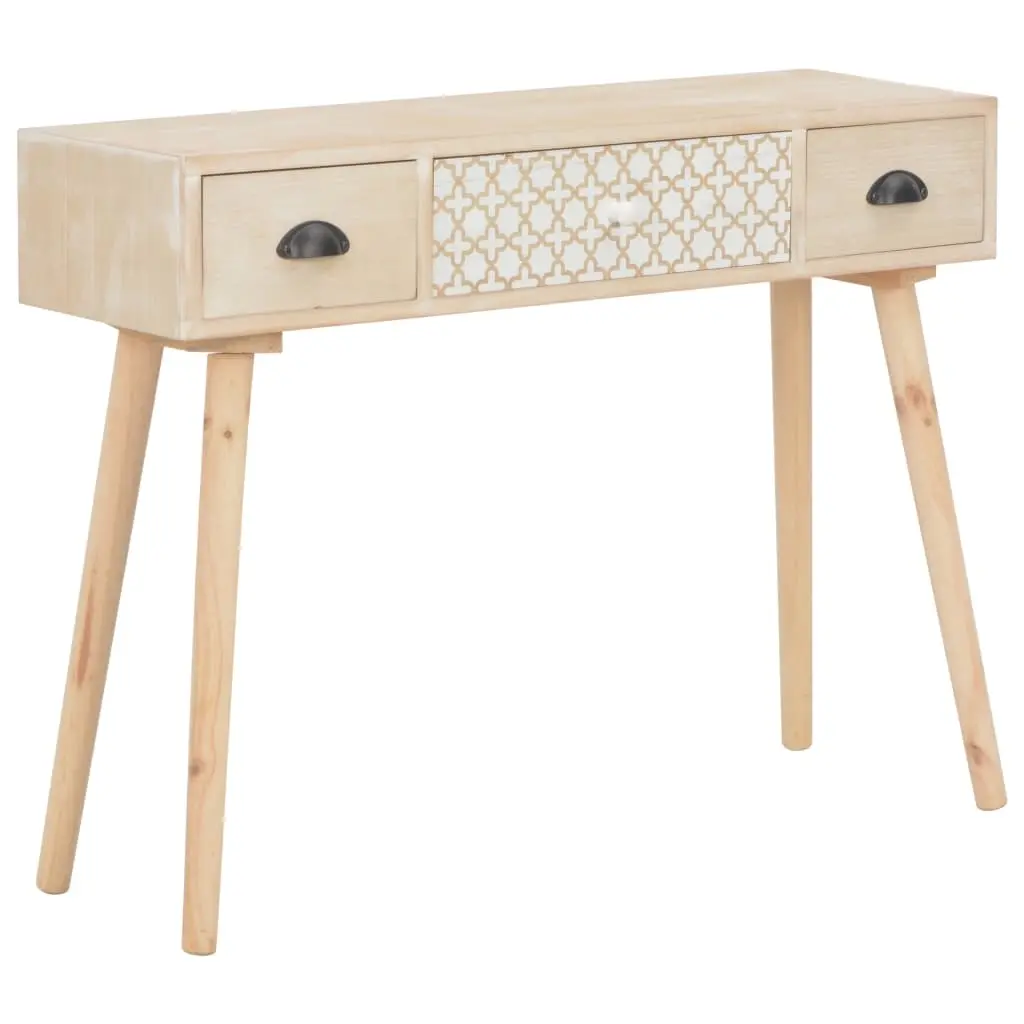 Console Table with 3 Drawers 100x30x73 cm Solid Pinewood 247386 - Furniture