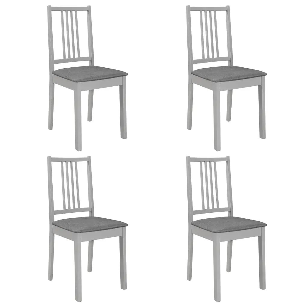 Dining Chairs with Cushions 4 pcs Grey Solid Wood 247639 - Furniture