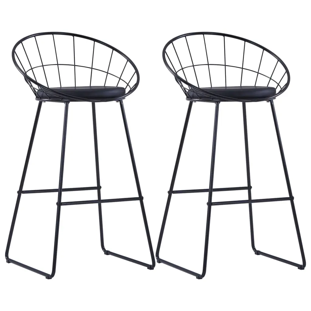 Bar Chairs 2 pcs Black Faux Leather 247276 - Furniture