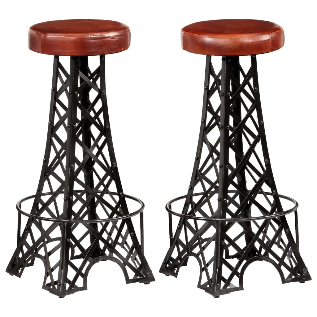 Bar Stools 2 pcs Real Leather 247659 - Furniture