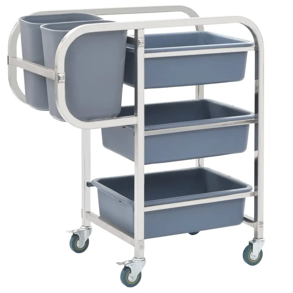 Kitchen Cart with Plastic Containers 82x43.5x93 cm 50918 - Furniture