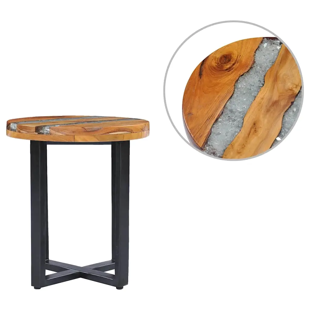 Coffee Table 40x45 cm Solid Teak Wood and Polyresin 281652 - Furniture