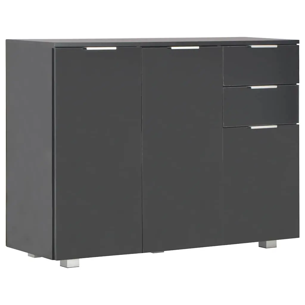 Sideboard High Gloss Black 107x35x80.5 cm 283719 - Furniture