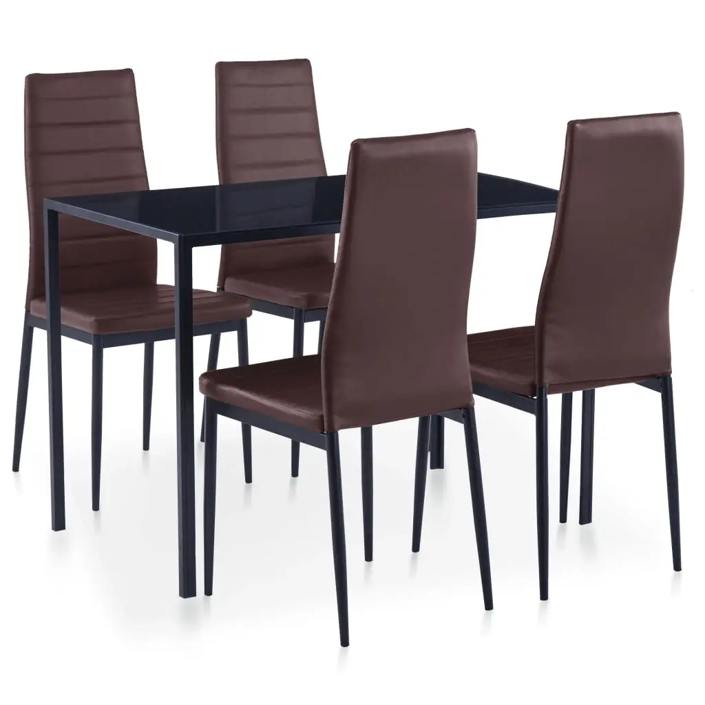 Five Piece Dining Set Brown 281697 - Furniture