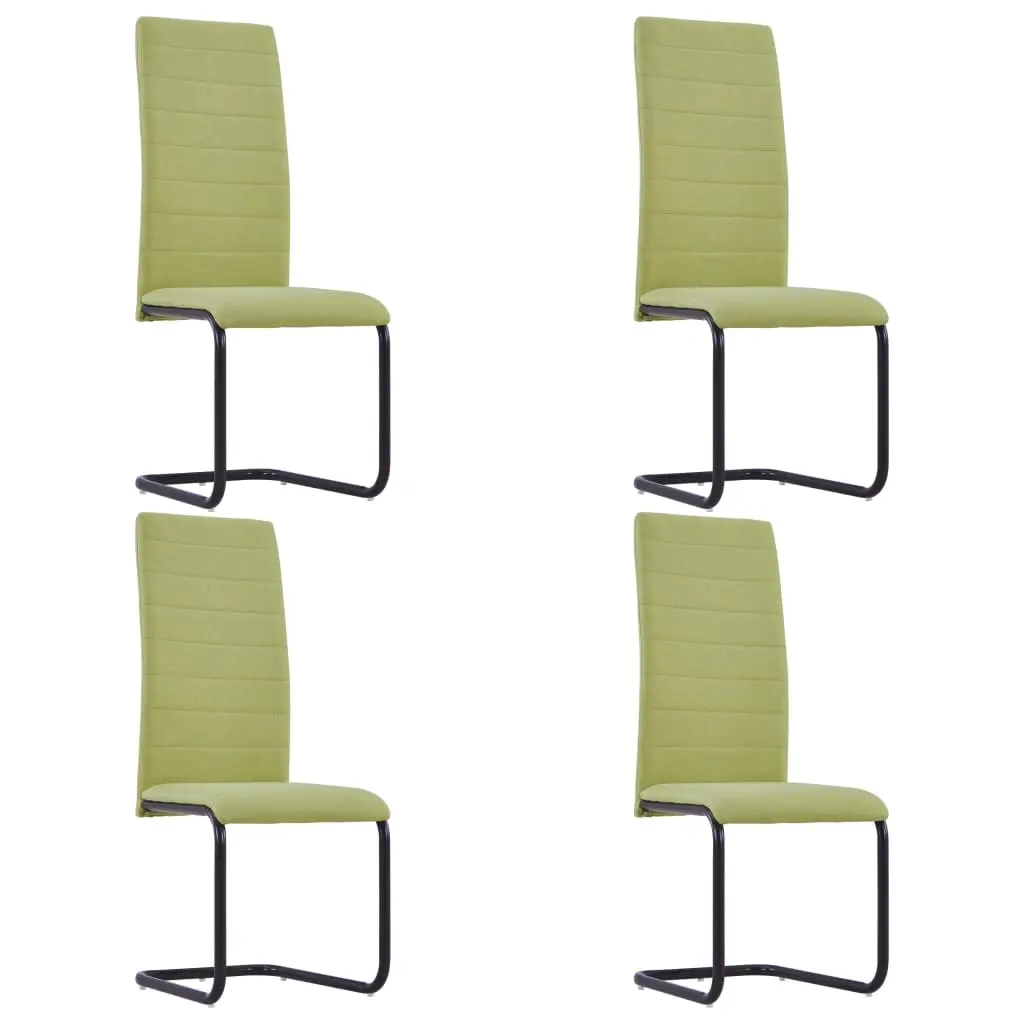 Cantilever Dining Chairs 4 pcs Green Fabric 281814 - Furniture