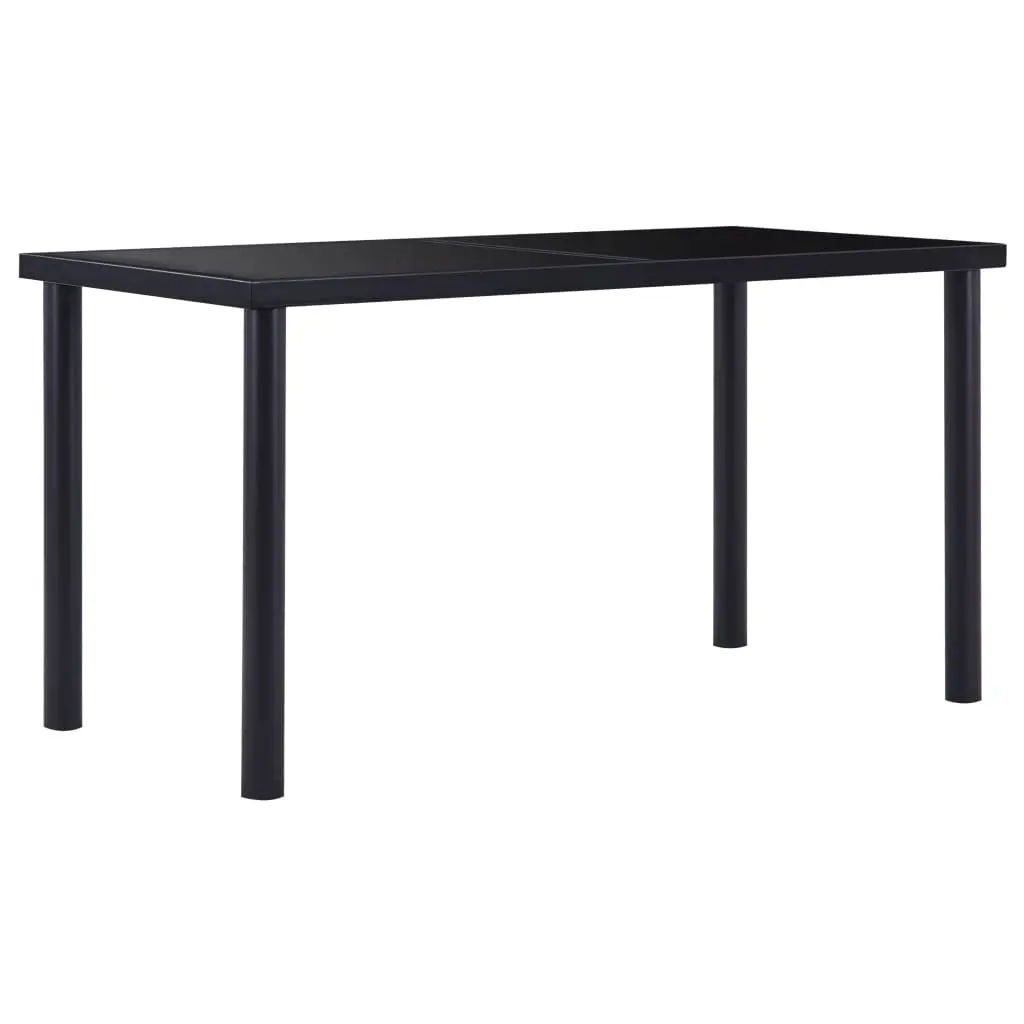 Dining Table Black 140x70x75 cm Tempered Glass 281853 - Furniture