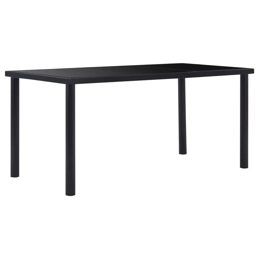 Dining Table Black 160x80x75 cm Tempered Glass 281854 - Furniture