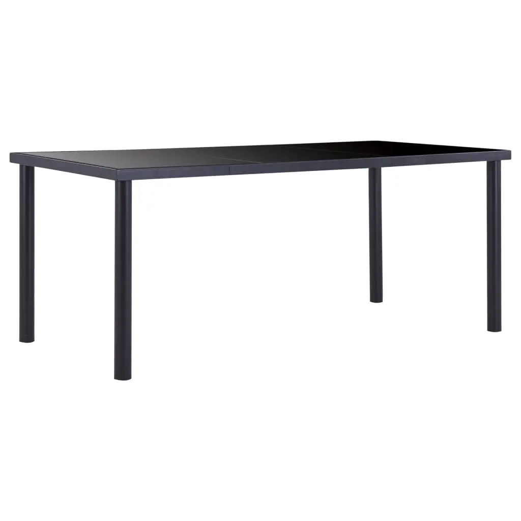 Dining Table Black 180x90x75 cm Tempered Glass 281855 - Furniture