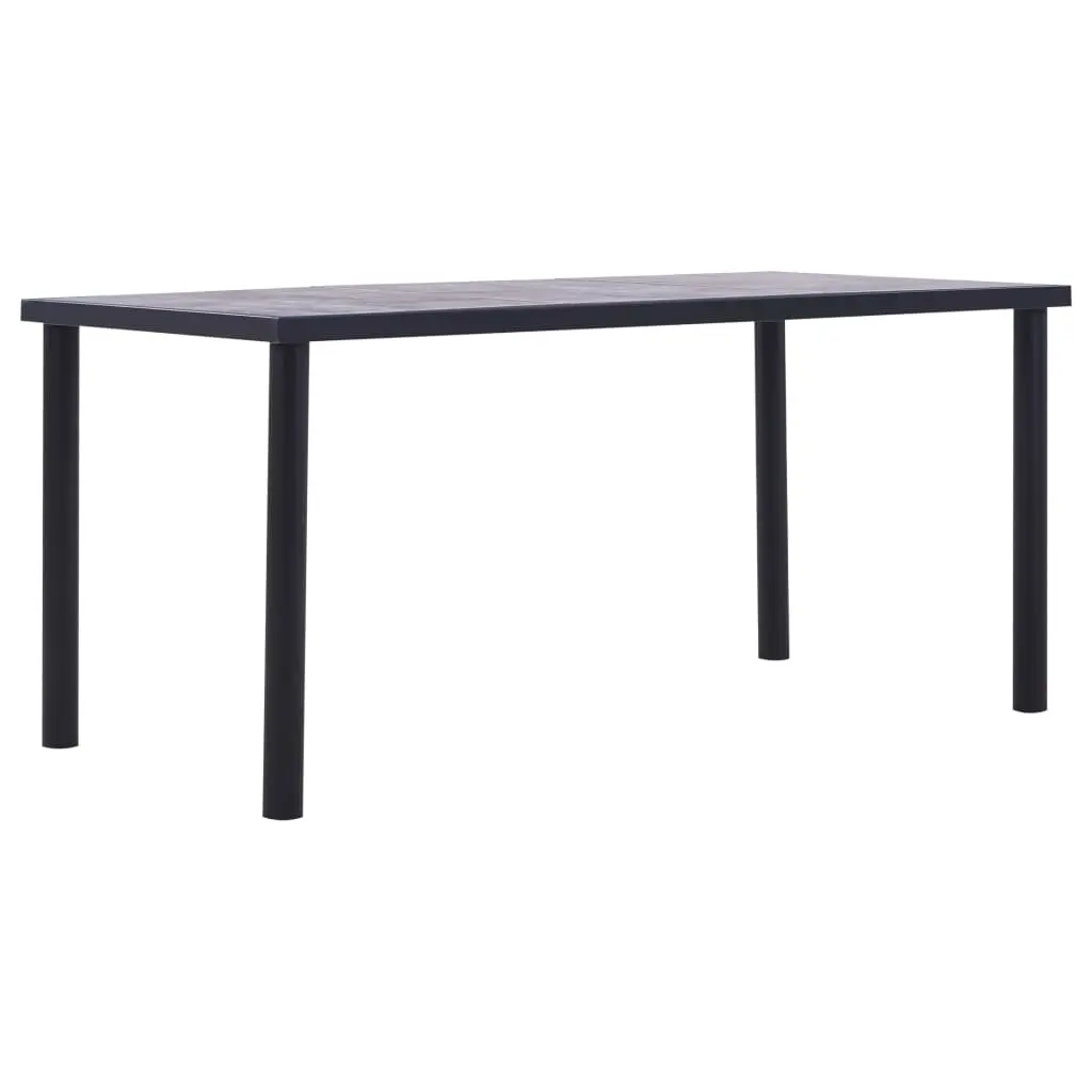 Dining Table Black and Concrete Grey 160x80x75 cm MDF 281859 - Furniture