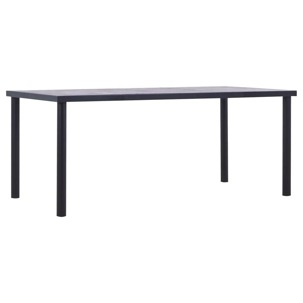Dining Table Black and Concrete Grey 180x90x75 cm MDF 281860 - Furniture