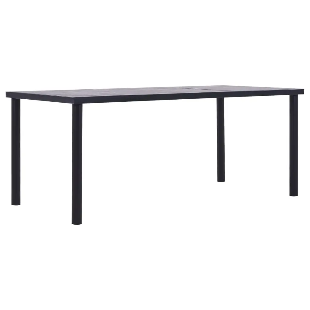 Dining Table Black and Concrete Grey 200x100x75 cm MDF 281861 - Furniture